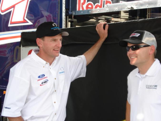 Chris and Doug Yates discussing the finer points of making horsepower.